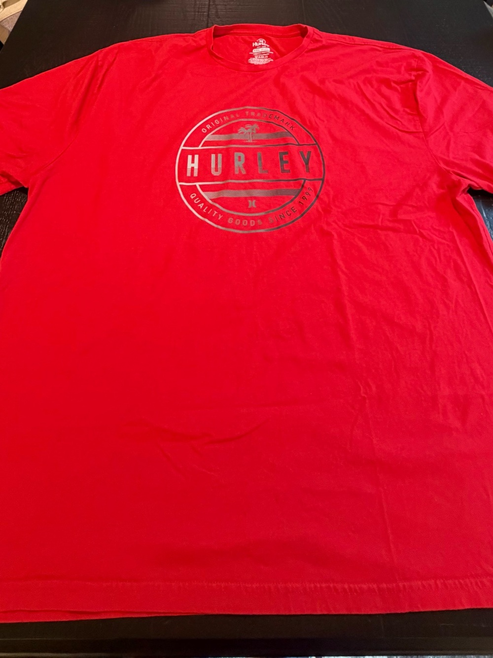 Hurley Red Graphic Logo T-Shirt Men’s XXXL Surf Skate Casual Tee